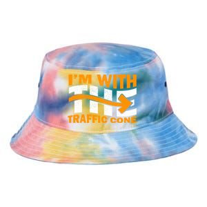 IM With The Traffic Cone Costume Funny Halloween Couple Tie Dye Newport Bucket Hat