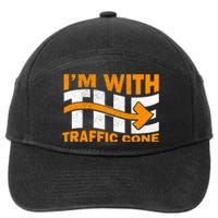 IM With The Traffic Cone Costume Funny Halloween Couple 7-Panel Snapback Hat