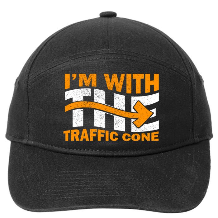 IM With The Traffic Cone Costume Funny Halloween Couple 7-Panel Snapback Hat