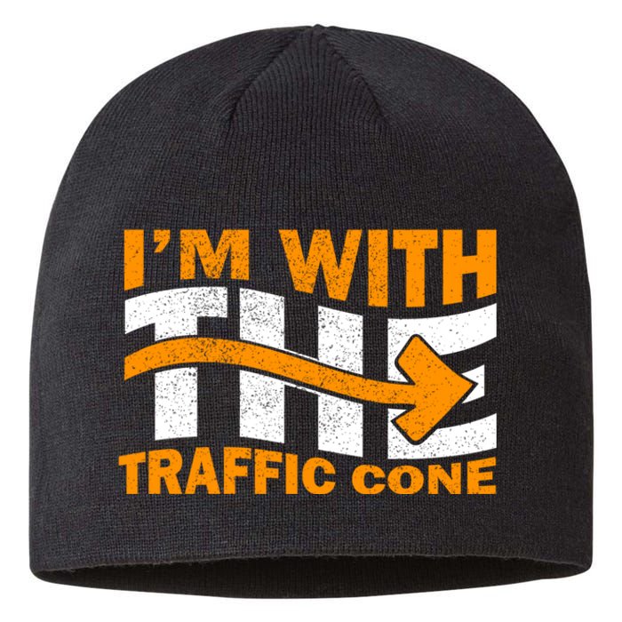 IM With The Traffic Cone Costume Funny Halloween Couple Sustainable Beanie