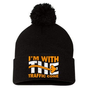 IM With The Traffic Cone Costume Funny Halloween Couple Pom Pom 12in Knit Beanie