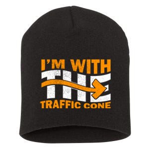 IM With The Traffic Cone Costume Funny Halloween Couple Short Acrylic Beanie