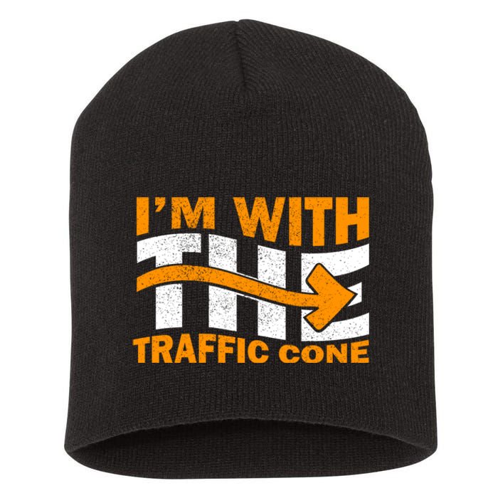 IM With The Traffic Cone Costume Funny Halloween Couple Short Acrylic Beanie