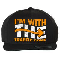 IM With The Traffic Cone Costume Funny Halloween Couple Wool Snapback Cap