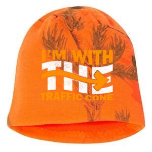 IM With The Traffic Cone Costume Funny Halloween Couple Kati - Camo Knit Beanie