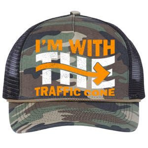 IM With The Traffic Cone Costume Funny Halloween Couple Retro Rope Trucker Hat Cap