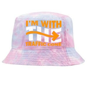 IM With The Traffic Cone Costume Funny Halloween Couple Tie-Dyed Bucket Hat