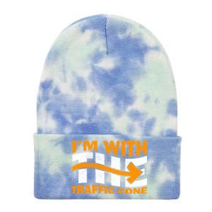 IM With The Traffic Cone Costume Funny Halloween Couple Tie Dye 12in Knit Beanie