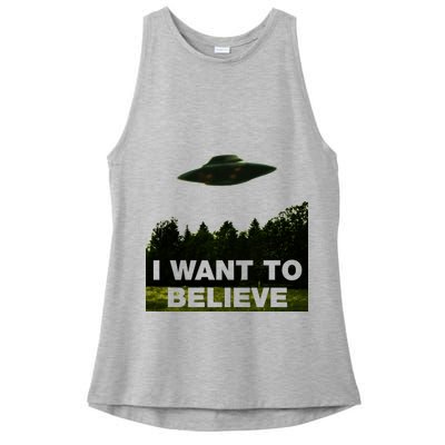 I Want To Believe The XFiles Ladies PosiCharge Tri-Blend Wicking Tank