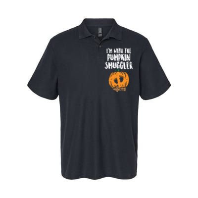 Im With The Pumpkin Smuggler Halloween Pregnancy Couple Dad Softstyle Adult Sport Polo