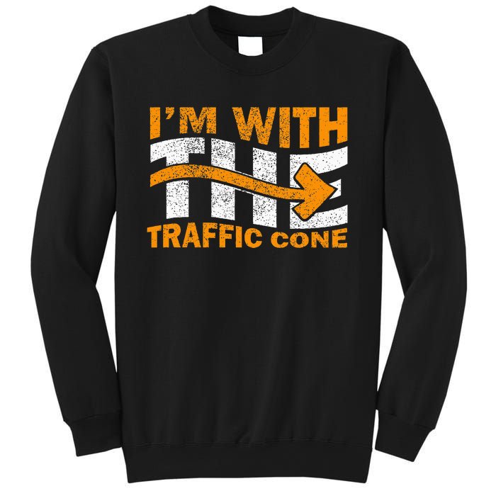 IM With The Traffic Cone Costume Funny Halloween Couple Sweatshirt