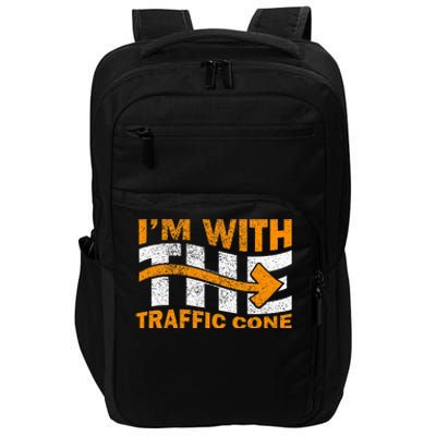 IM With The Traffic Cone Costume Funny Halloween Couple Impact Tech Backpack