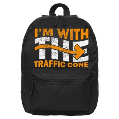 IM With The Traffic Cone Costume Funny Halloween Couple 16 in Basic Backpack