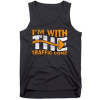 IM With The Traffic Cone Costume Funny Halloween Couple Tank Top