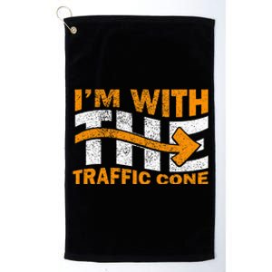 IM With The Traffic Cone Costume Funny Halloween Couple Platinum Collection Golf Towel