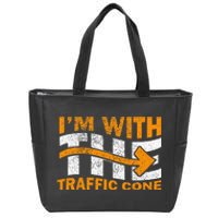 IM With The Traffic Cone Costume Funny Halloween Couple Zip Tote Bag