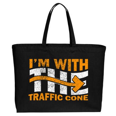 IM With The Traffic Cone Costume Funny Halloween Couple Cotton Canvas Jumbo Tote