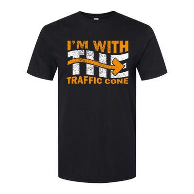 IM With The Traffic Cone Costume Funny Halloween Couple Softstyle® CVC T-Shirt