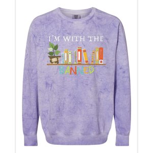 I'm with The Banned Books I Read Banned Books Lovers Colorblast Crewneck Sweatshirt