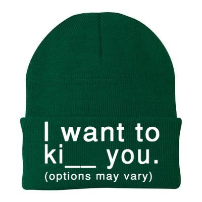 I Want To Ki You Options May Vary Funny Knit Cap Winter Beanie