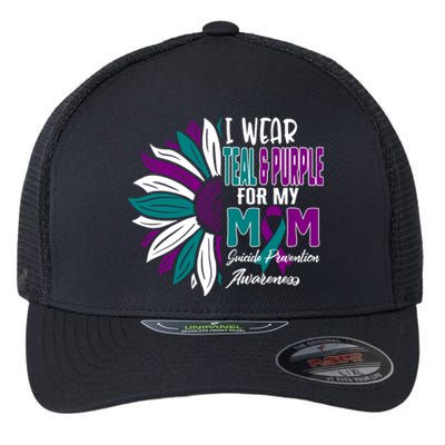 I Wear Teal And Purple For My Mom Suicide Prevention Awareness Gift Flexfit Unipanel Trucker Cap