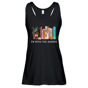 Im With The Banned Funny Book Readers I Read Banned Books Ladies Essential Flowy Tank