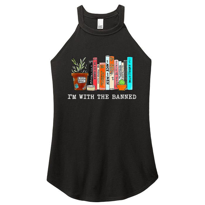 Im With The Banned Funny Book Readers I Read Banned Books Women's Perfect Tri Rocker Tank