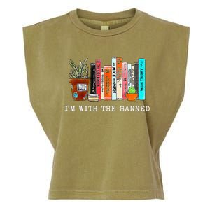 Im With The Banned Funny Book Readers I Read Banned Books Garment-Dyed Women's Muscle Tee