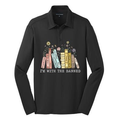 IM With The Banned Books I Read Banned Books Lovers Silk Touch Performance Long Sleeve Polo