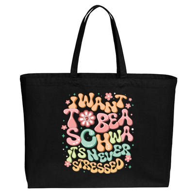 I Want To Be A Schwa It’S Never Stressed Reading Teacher Cotton Canvas Jumbo Tote