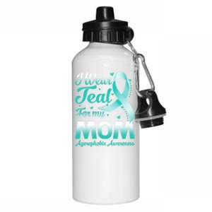 I Wear Teal For My Mom Agoraphobia Awareness Ribbon Gift Aluminum Water Bottle