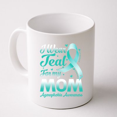 I Wear Teal For My Mom Agoraphobia Awareness Ribbon Gift Coffee Mug