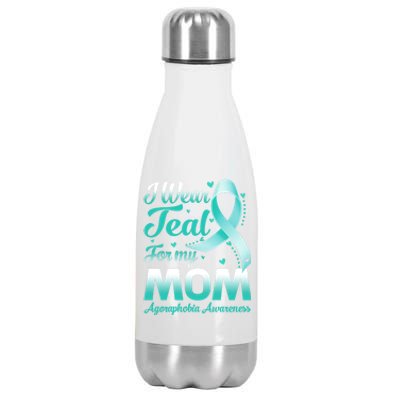 I Wear Teal For My Mom Agoraphobia Awareness Ribbon Gift Stainless Steel Insulated Water Bottle