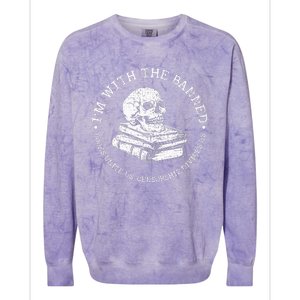 I'm With The Banned Books Funny Book Lover Colorblast Crewneck Sweatshirt