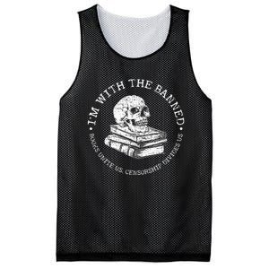 I'm With The Banned Books Funny Book Lover Mesh Reversible Basketball Jersey Tank