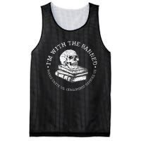 I'm With The Banned Books Funny Book Lover Mesh Reversible Basketball Jersey Tank