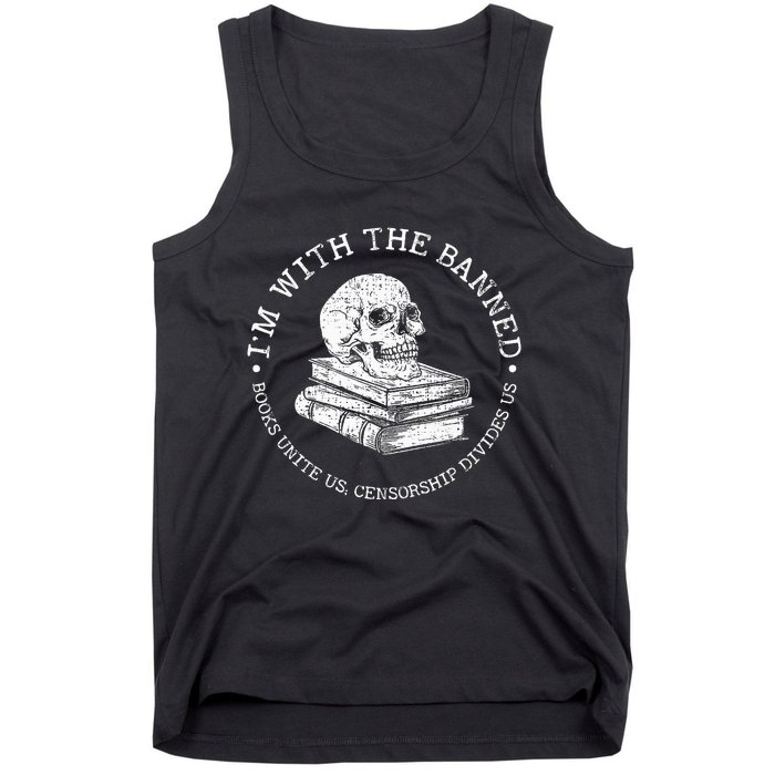 I'm With The Banned Books Funny Book Lover Tank Top