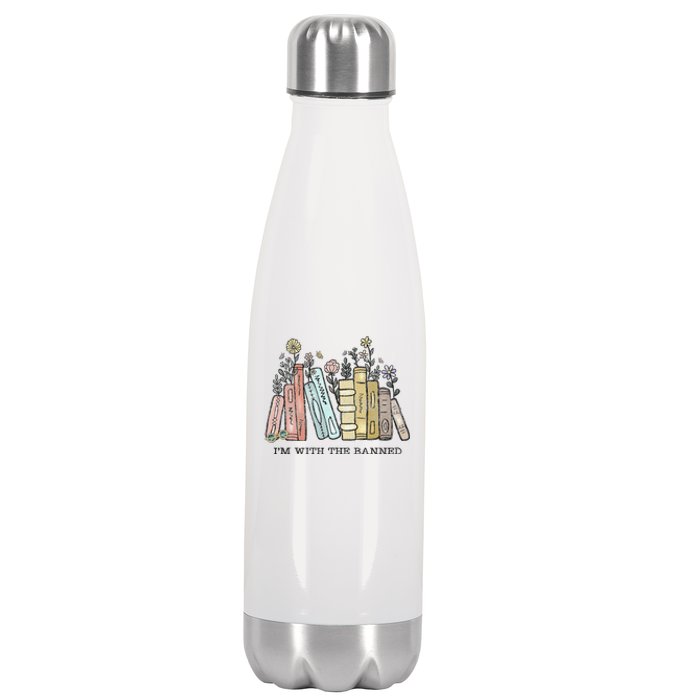 I'm with The Banned Funny Book Readers I Read Banned Books Stainless Steel Insulated Water Bottle