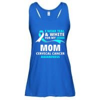 I Wear Teal And White For My Mom Cervical Cancer Awareness Gift Ladies Essential Flowy Tank