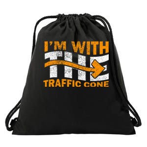 IM With The Traffic Cone Costume Drawstring Bag