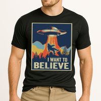 I Want To Believe Bigfoot Area 51 Alien UFO Cooling Performance Crew T-Shirt