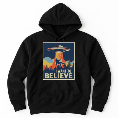 I Want To Believe Bigfoot Area 51 Alien UFO Hoodie