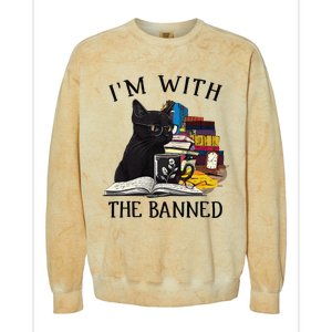 I'm with The Banned Read Banned Books Lover BookWorm Colorblast Crewneck Sweatshirt