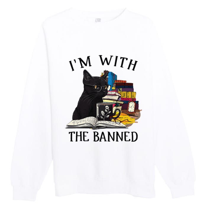 I'm with The Banned Read Banned Books Lover BookWorm Premium Crewneck Sweatshirt