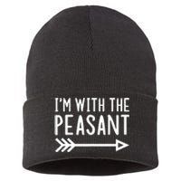 IM With The Peasant Funny Matching Halloween Couple Costume Sustainable Knit Beanie