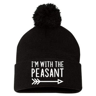 IM With The Peasant Funny Matching Halloween Couple Costume Pom Pom 12in Knit Beanie