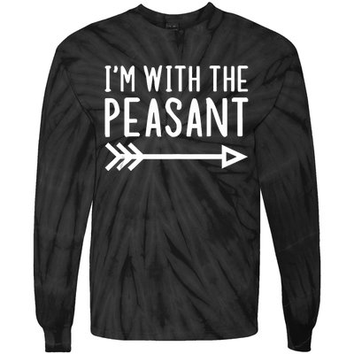 IM With The Peasant Funny Matching Halloween Couple Costume Tie-Dye Long Sleeve Shirt