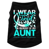 I Wear Teal In Memory Of My Aunt Ovarian Cancer Doggie Tank