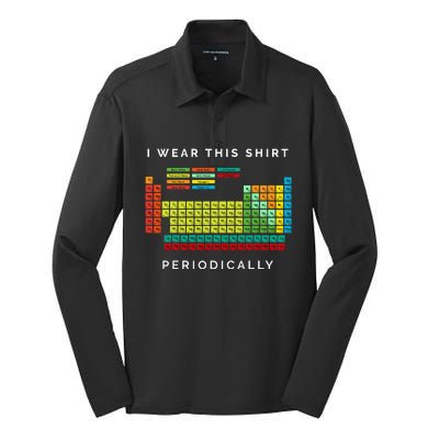 I Wear This Periodically. Periodic Table Chemistry Pun Silk Touch Performance Long Sleeve Polo