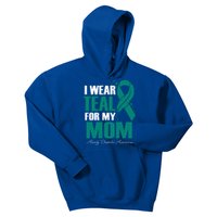 I Wear Teal For My Mom Anxiety Disorder Awareness Gift Kids Hoodie